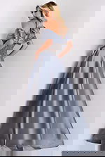 Off Shoulder Steel A Line Gown With Sheer Beaded Bodice 41198 - Image 2