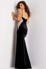 mermaid black velvet dress 42001