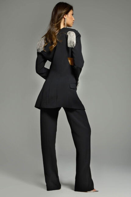 back of beaded two piece suit 42120