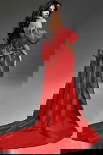 red embellished evening dress 42137