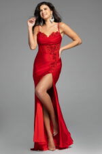 red fitted bodice dress 42227