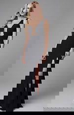 black high slit dress 42237