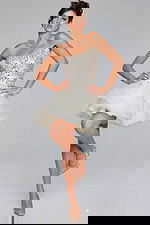 on shoulder fit and flare embellished dress 42282