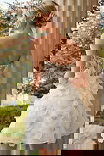 corset bodice sheer short dress 42299