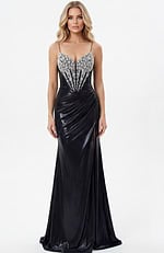 embellished black metalic dress 42336