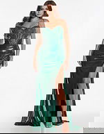 corset bodice high slit dress 42336