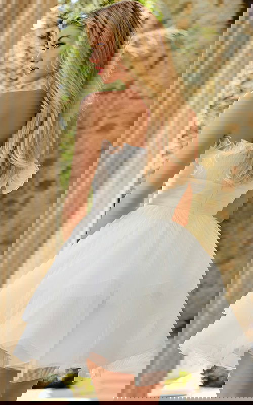 fit and flare teired skirt short dress 42340