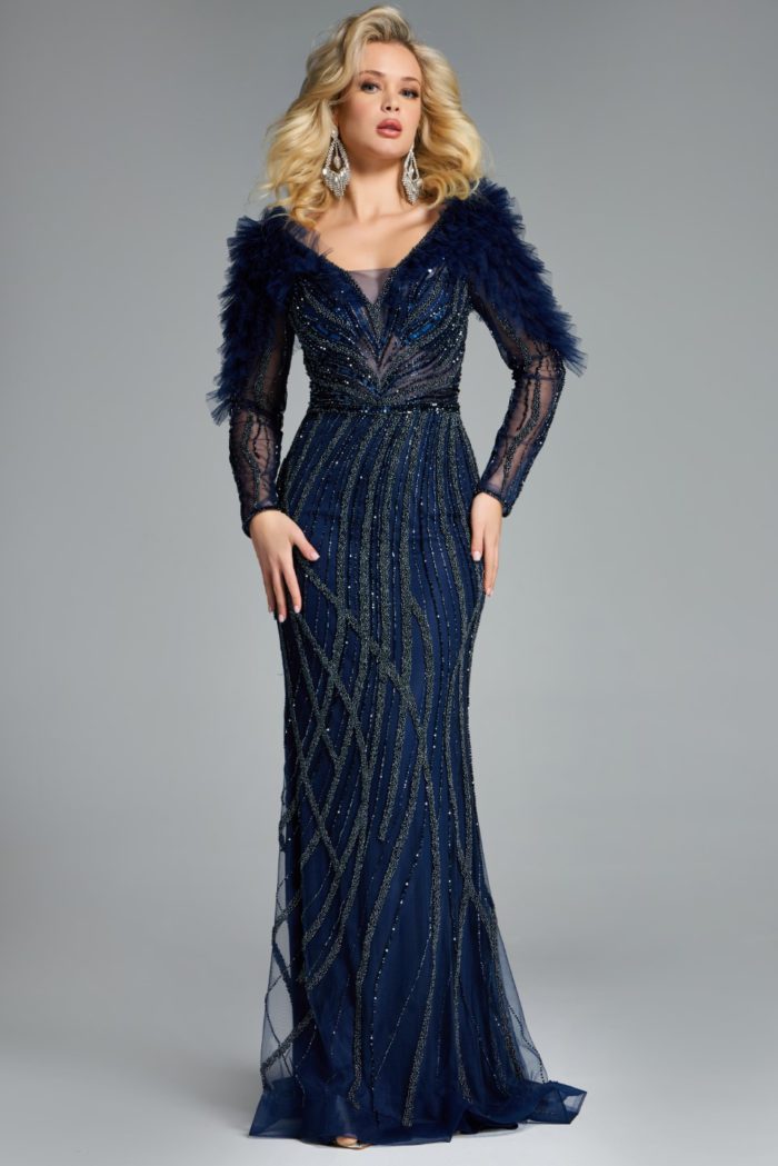 Model wearing Jovani dress 42367.