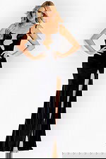 black high slit dress 42392