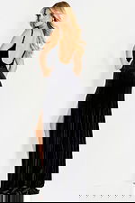 backless black velvet dress 42392