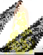 green and black strapless ball gown 42435