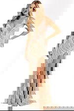 high slit beaded dress 42512