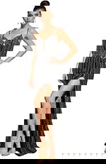 beaded high slit dress 42541