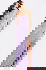 beaded high slit dress 42541