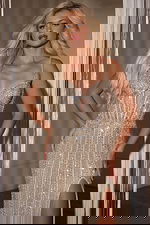 nude beaded dress 42541