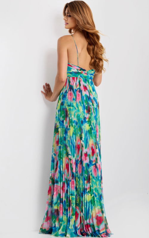 Spaghetti Strap Multicolor Dress