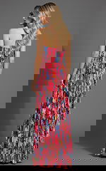 strapless print pleated dress 42564