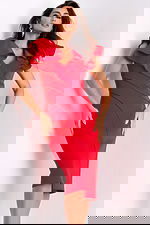 ruffled neck short dress 42575