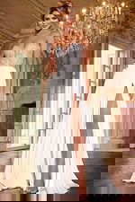 white high slit dress 42638