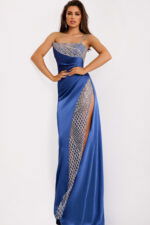 beaded satin evening dress 42850