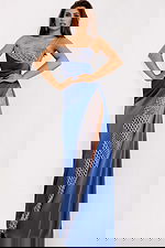 beaded satin evening dress 42850