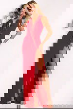 red fitted dress with beaded over the neckline 42853