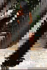 brown velvet embellished long dress 42975