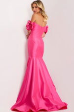 Pink Mermaid Evening Gown Back View
