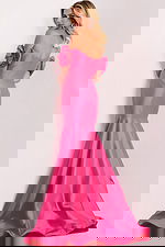 Pink Mermaid Evening Gown Back View