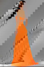 orange backless dress 43018