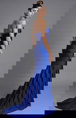 back of royal blue satin dress 46515