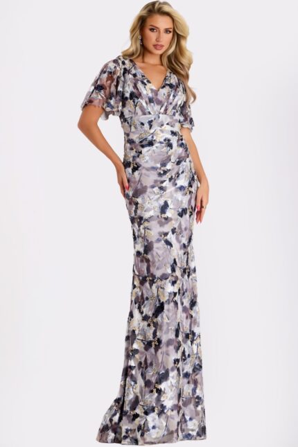 Model wearing Jovani dress 43046.