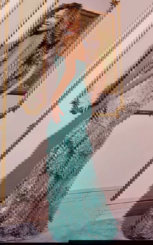 green beaded dress 43171