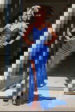 blue embellished dress 43283