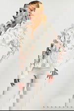 white ruffled long sleeve top 43365