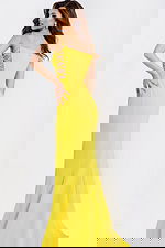 Yellow Lattice Side Formal Gown