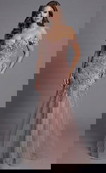 Off shoulder lace mermaid gown back view