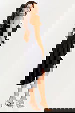 short black and white ruffled dress 43425