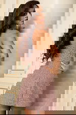 Short A-line dress with shimmer and structured fit