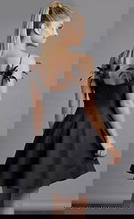 Feather Detail Spaghetti Strap Fit And Flare Dress