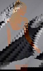 fit and flare black dress 43615