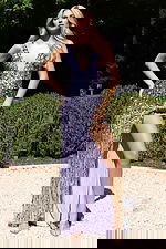 Shimmering lavender formal dress with fitted silhouette and sequined design