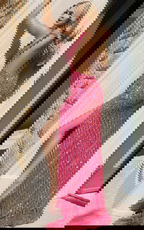 backless pink beaded dress 43623