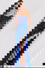 sweetheart neckline royal blue dress 43685