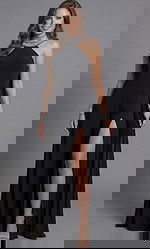 Embellished Collar Open Back Evening Dress