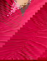 red beaded fabric for style 43701