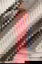 Deep V Neck Embellished Mermaid Gown