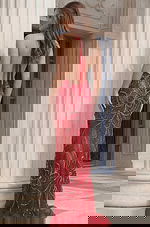 Beaded Swirl Pattern Backless Formal Dress