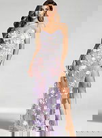 lilac sheer floral dress 43706