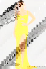 cut out yellow prom dress 43764